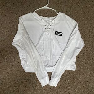 Brand Pink White Long Sleeve